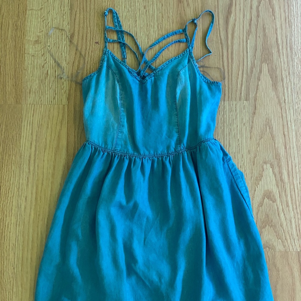 denim dress.